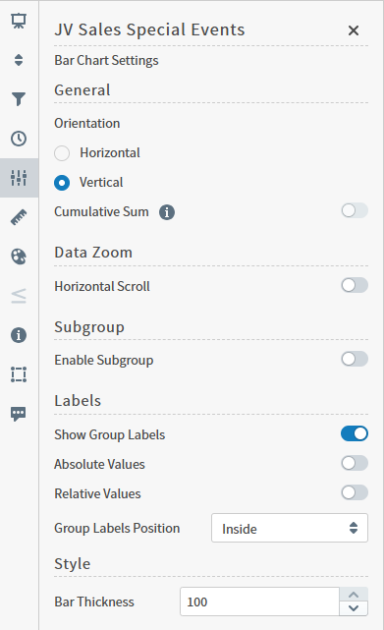 Adjust settings for your bar chart here