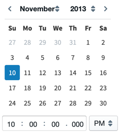 select a date and time for your filter