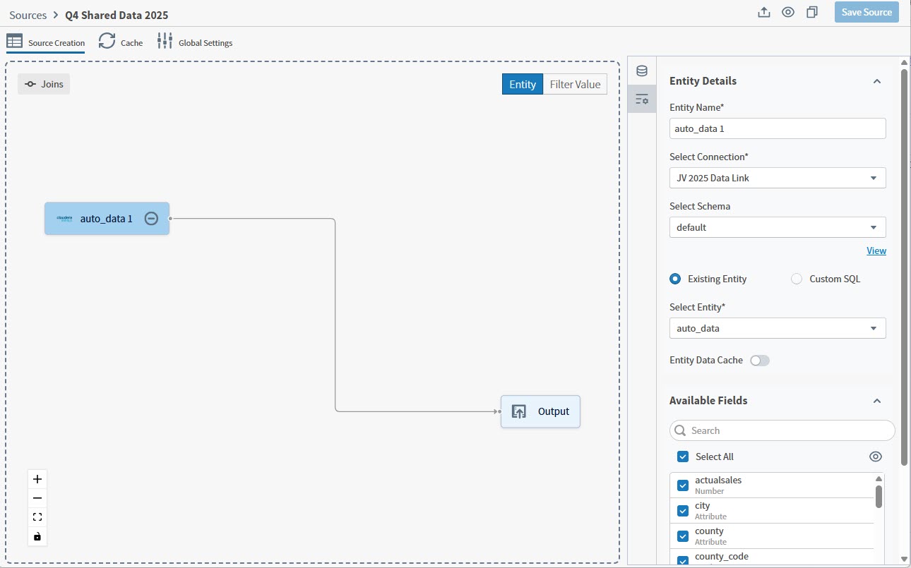 edit the Entity details in the properties panel