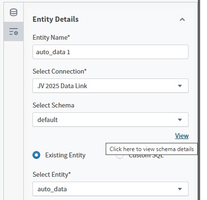 Use this work area to view information about the relationships in your selected schema