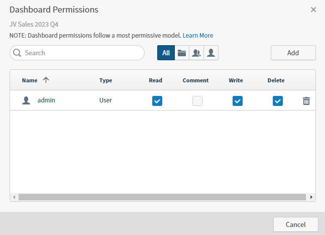 set permissions for users in this work area