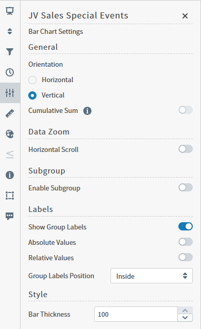 Adjust settings for your bar chart here