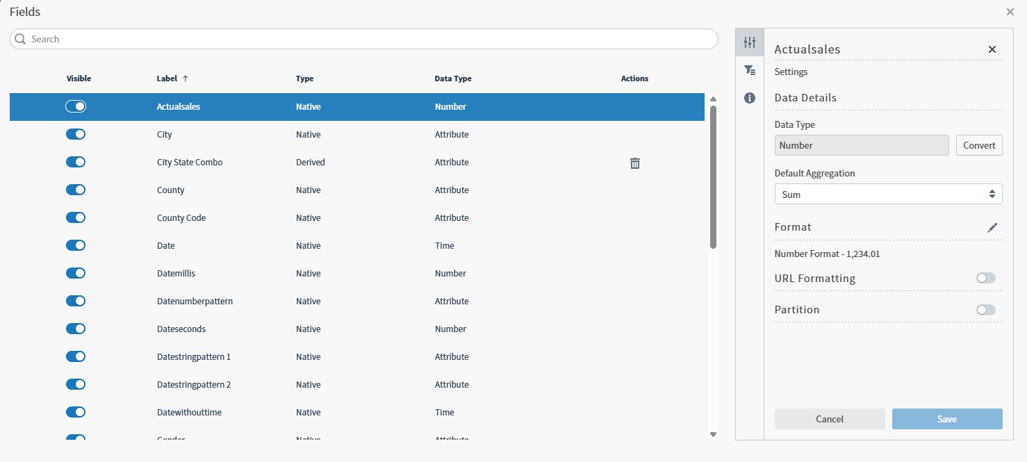Use this work area to define how your data is formatted and used and perform bulk changes to your data layout